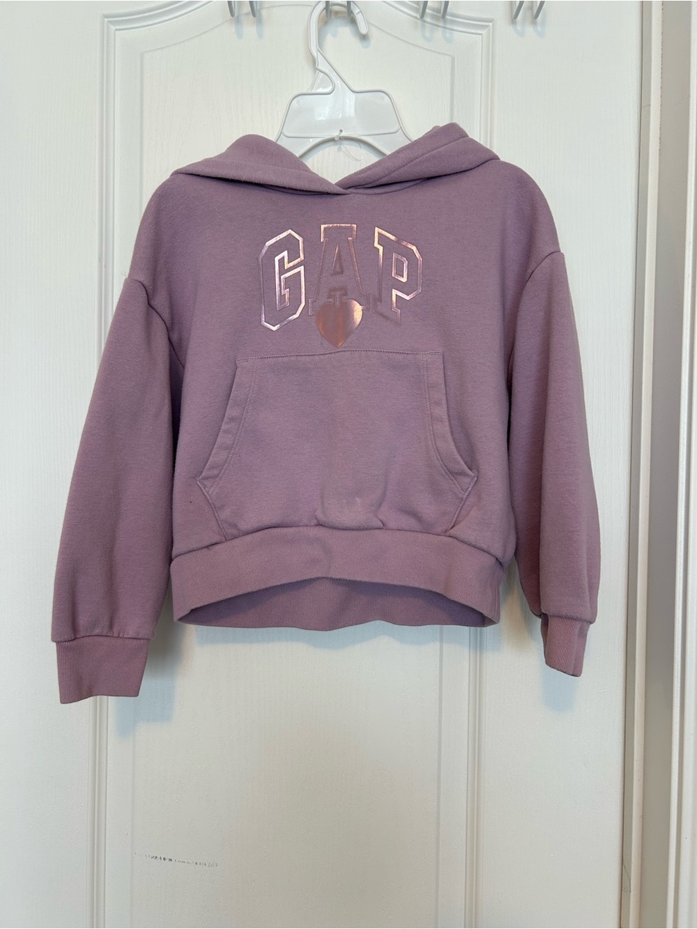 GAP Lavender Cropped Logo Hoodie